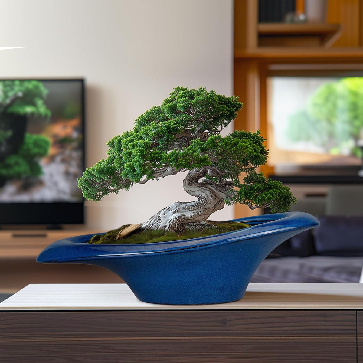 Bonsai Tree Pot 18 Inch - Ceramic Succulent Pots Large Bonsai Planter for Indoor Outdoor Plants