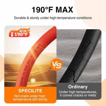 SPECILITE 3/4" Hot/Cold Garden Water Hose 50 ft, -50℉-190℉,Flexible & Lightweight With 3/4" Brass