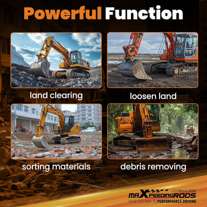 maXpeedingrods Mini Excavator Rake, Wide Backhoe Rake for 0.8-1.5T Excavators, Hydraulic Tilt