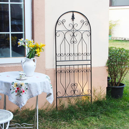 SCENDOR Trellis for Climbing Plants 59" H x 22" W Metal Unique Design Decorative Garden Structure