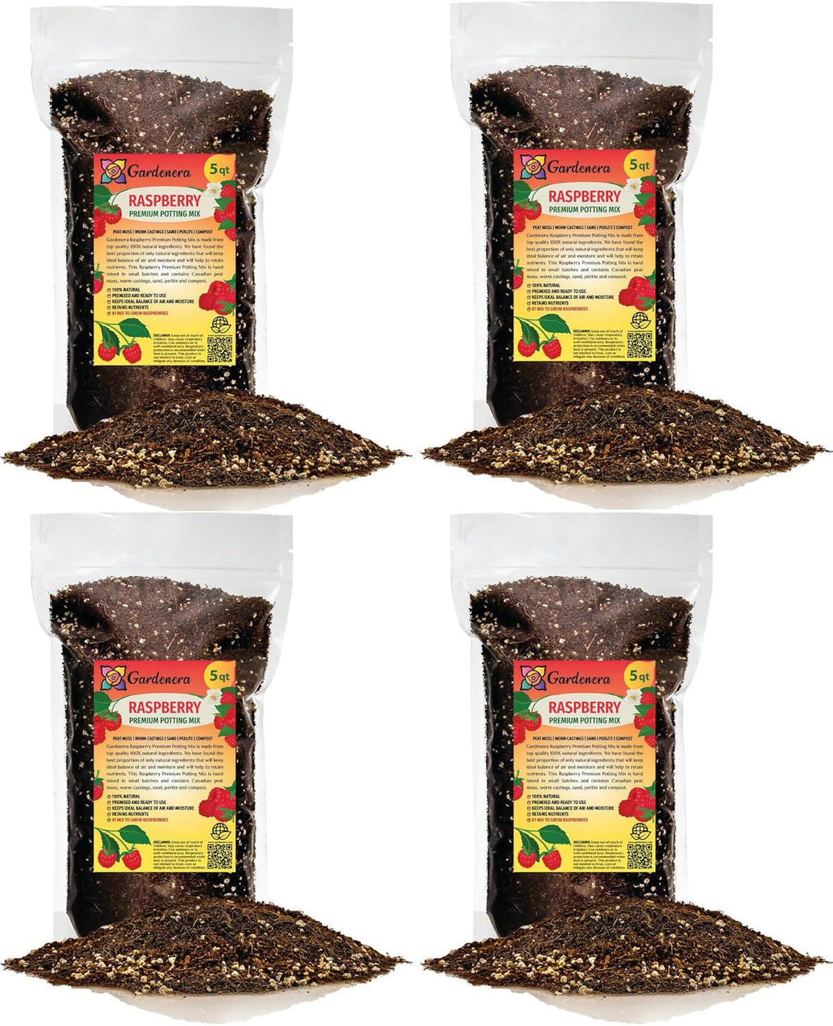 Gardenera Premium Raspberry Potting Soil Mix - Optimal Blend for Thriving and Juicy Berries - 20