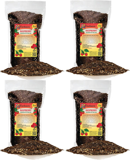 Gardenera Premium Raspberry Potting Soil Mix - Optimal Blend for Thriving and Juicy Berries - 20