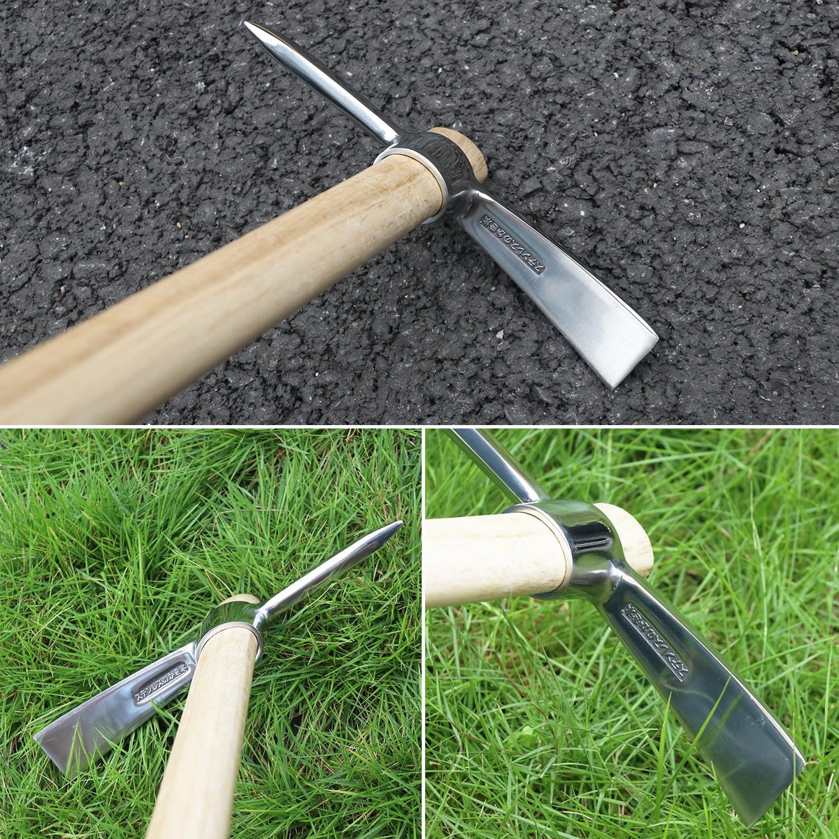 3 PCS 16 Inch Mattock Pick Axe, Stainless Steel Pick Mattock Hoe, Garden Pick, Pick Mattock for