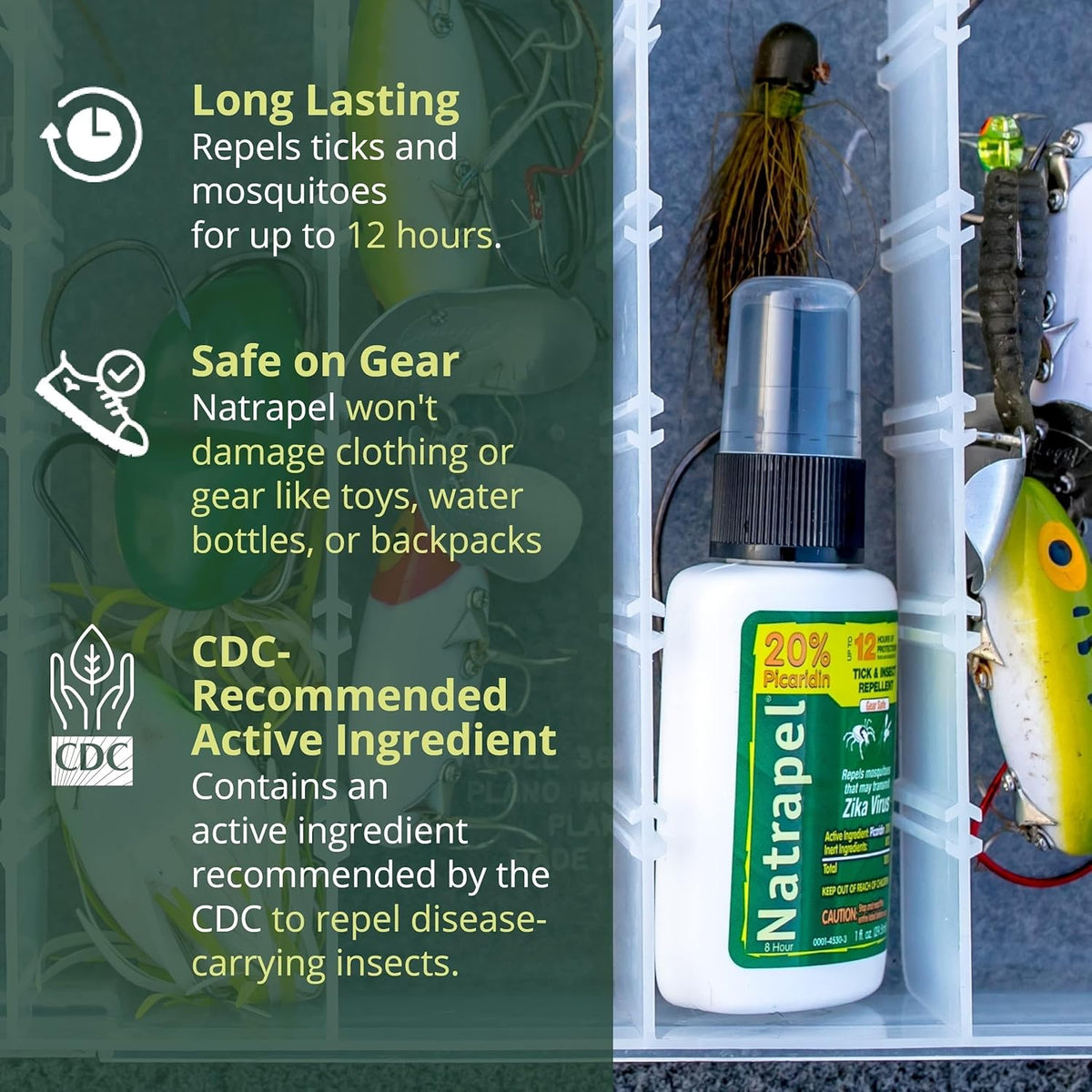 Natrapel Tick & Insect Repellent - Bug Spray with 20% Picaridin - Family Protection Against