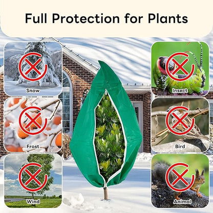 YATHO Plant Covers Freeze Protection 1 Packs 86.6" W X 94.4" H Thicker Large Outdoor Winter Frost