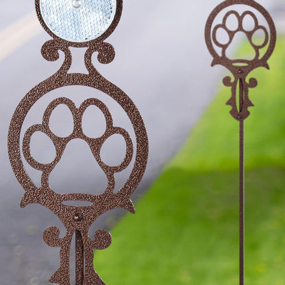 Touch of Class Pathways Reflective Driveway Marker Stake Set of Two for Outdoor Use | Paw Print