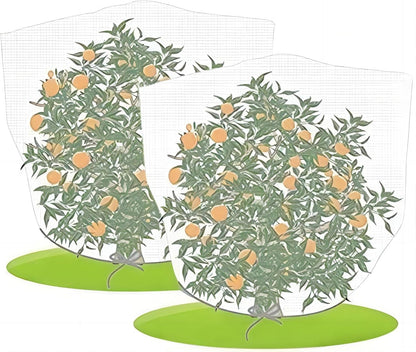 Agfabric 2 Pack Fruit Tree Netting Protection Bag with Drawstring,3.2x4.9 FT Garden Netting Insect