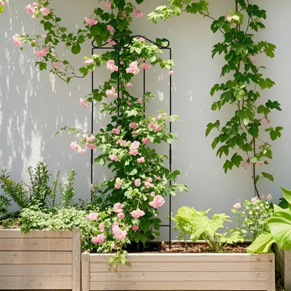32 Inch Metal Plant Trellis for Climbing Plants Outdoor，4 Pack Garden Trellis for Potted Climbing