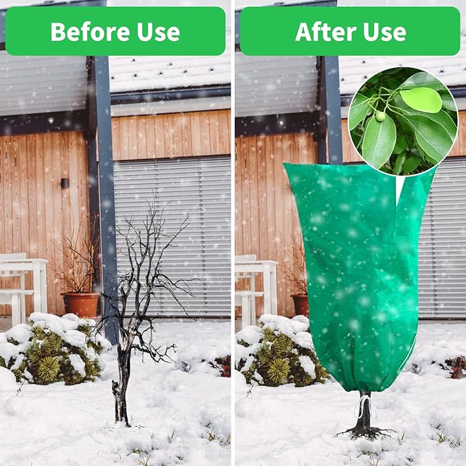 2 Pack Plant Covers Freeze Protection, 80''W x 97''H 2.5oz/yd² Large Winter Tree Frost Blankets