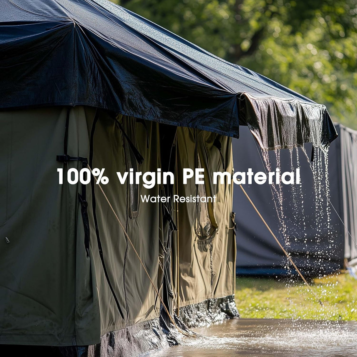 Yescom 12x20 Ft 14 Mil Heavy Duty Reinforced Poly Tarp Reversible Waterproof Tarpaulin Ground Sheet