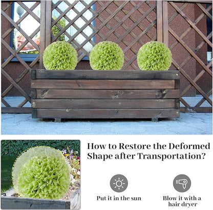 Goplus 11 Inch Topiary Balls Artificial Outdoor Set of 2, Faux Boxwood Ball, Fake Plant Sphere