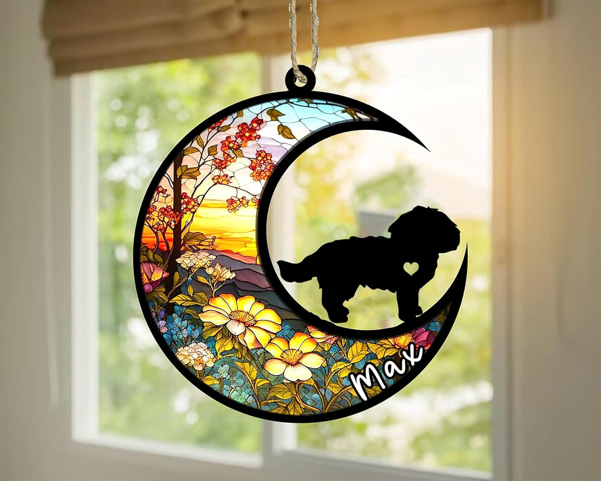 Personalized Dog Memorial, Custom Name Maltese Dog Christmas Ornament with Name, Custom Breeds, Pet