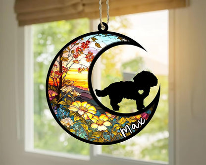 Personalized Dog Memorial, Custom Name Maltese Dog Christmas Ornament with Name, Custom Breeds, Pet