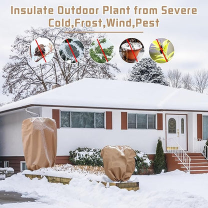 6 Pcs Plant Covers Freeze Protection Reusable Plant Protector with Zipper Frost Cloth Warm