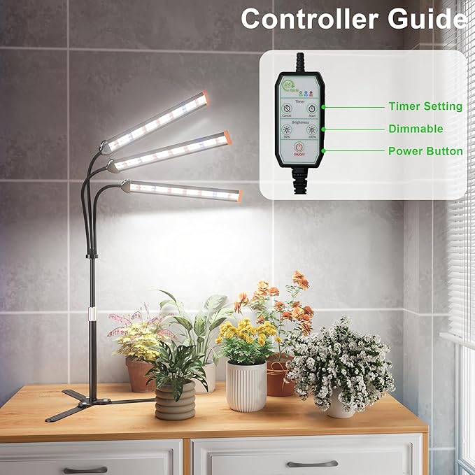 GooingTop Grow Light for Indoor Plants,5000K Full Spectrum Growing Plant Lamp with White Red Blue