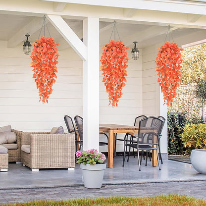 BLEUM CADE Fake Hanging Plants, 2pcs Artificial Hanging Plant, Faux Orange Vines Hanging Plant for