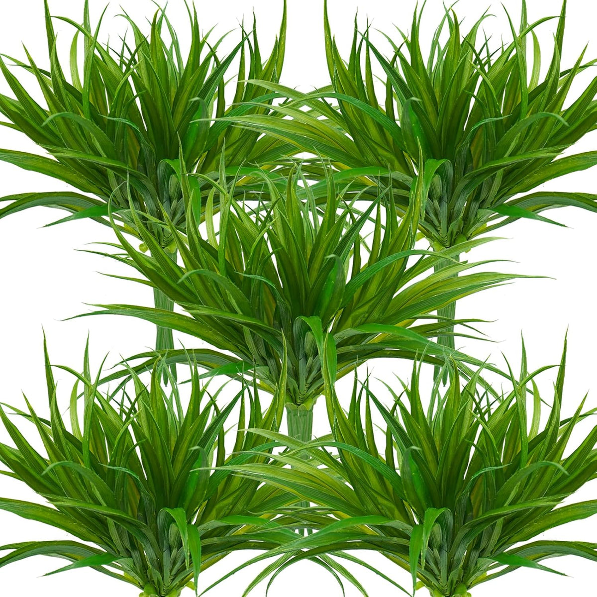 32 Pcs Artificial Grass Fake Plants 17.3in Outdoor Plants UV Resistant Faux Greenery Stems Fake
