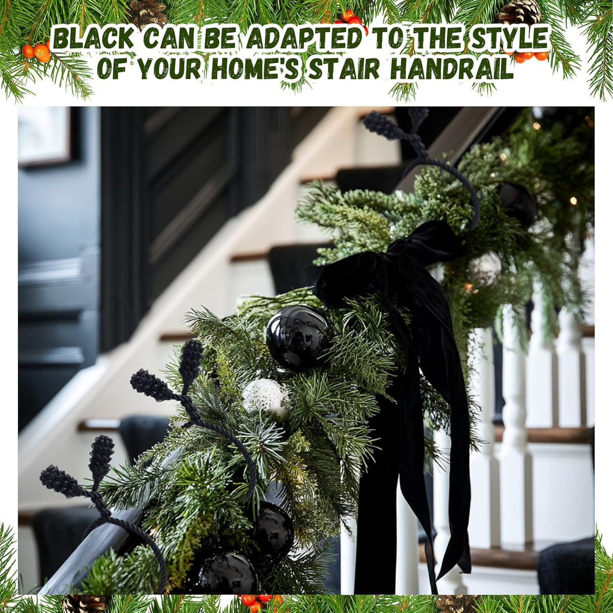 Shappy 36 Pieces Christmas Garland Banister Ties Christmas Decorative Reusable and Flexible Twist