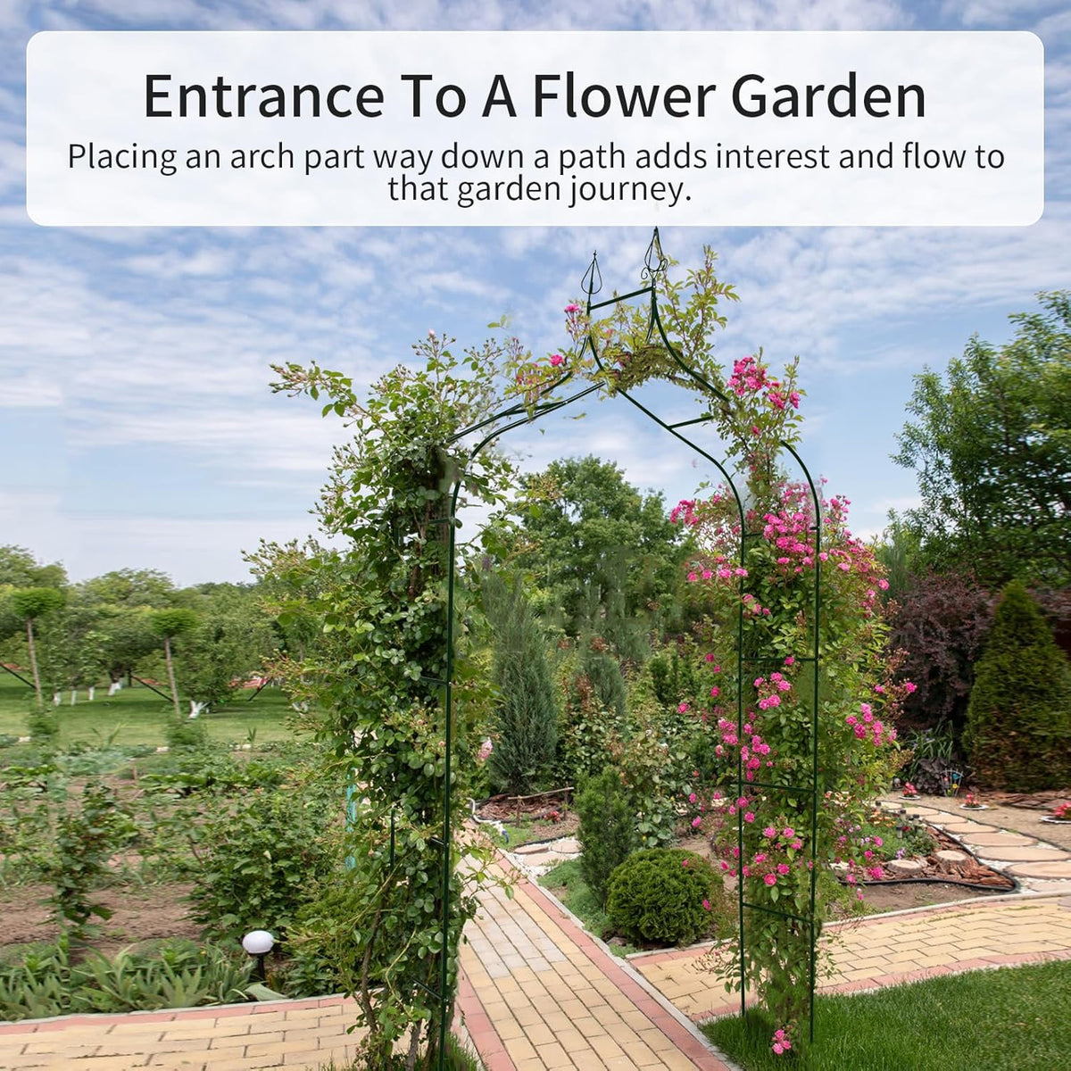 8.3 Ft H x 4.6 Ft W Metal Pergola Arbor for Various Climbing Plant Wedding Garden Arch Bridal Party
