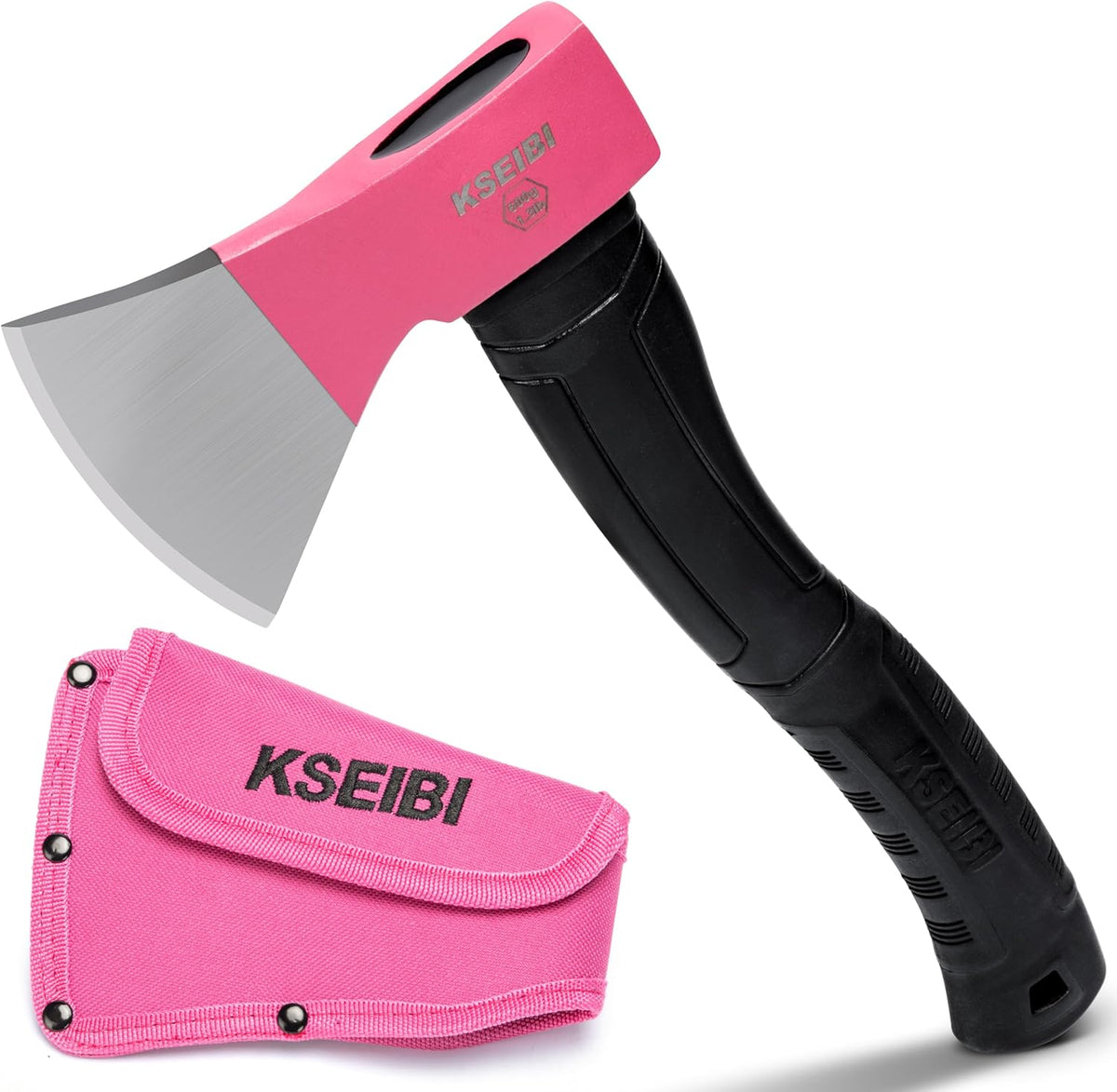 KSEIBI Hatchet with Sheath, Camping Axe for Splitting and Kindling Wood, Forged Steel Blade with