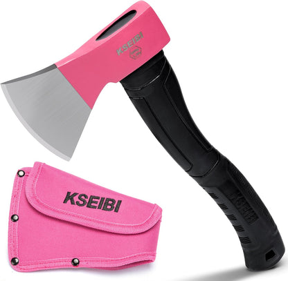 KSEIBI Hatchet with Sheath, Camping Axe for Splitting and Kindling Wood, Forged Steel Blade with