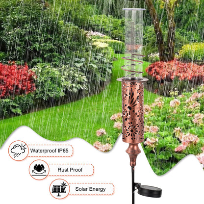 VEWOGIFT Rain Gauge Outdoor, Solar Water Gauge for Rain