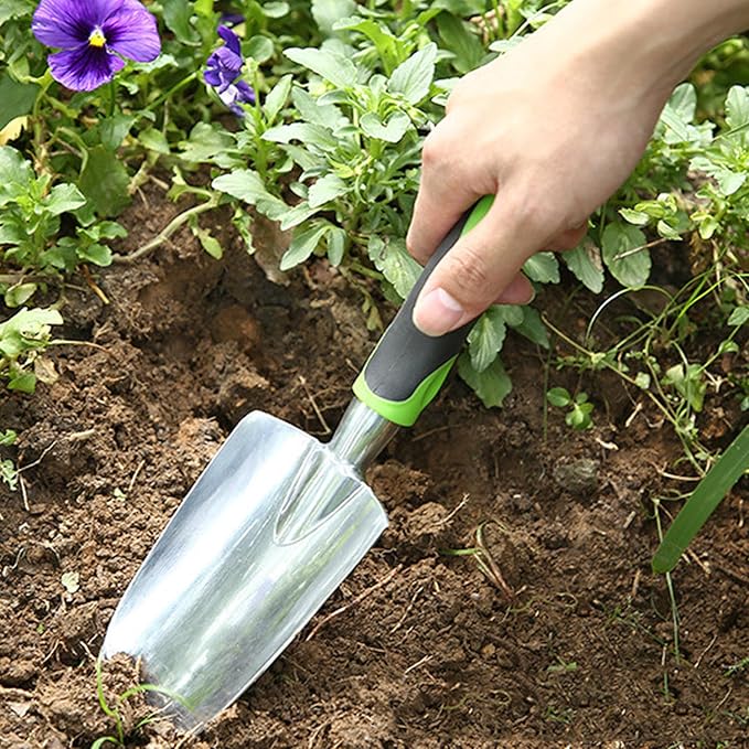 Garden Tool Shovel for Digging Gardening Trowel for Lawn Planting Alloy Spade Plastic Handle Anti