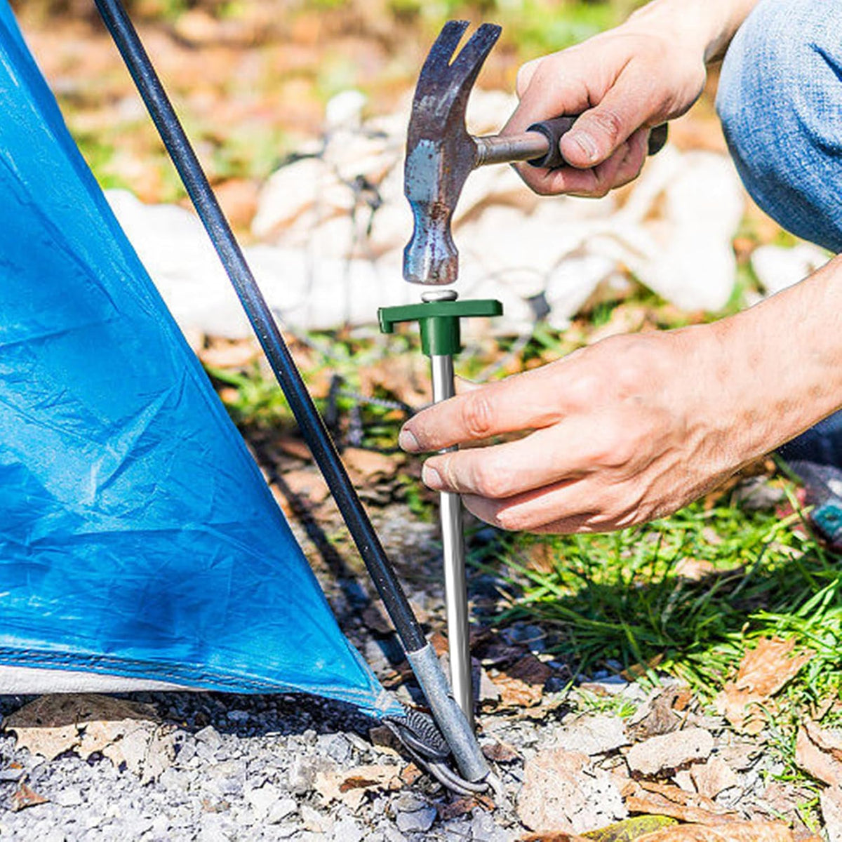 Eurmax USA Galvanized Non-Rust Camping Family Tent Pop Up Tent Stakes Ice Tools Heavy Duty