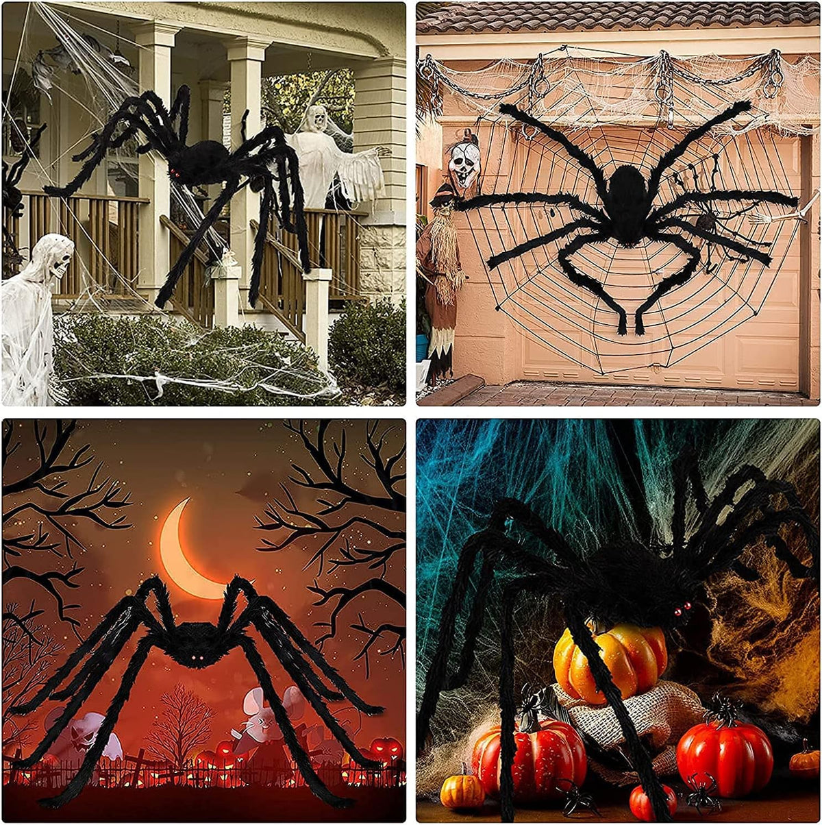 98IN/8.2FT/250CM Halloween Giant Spider Decorations: Largest Fake Scary Hairy Spider - Halloween