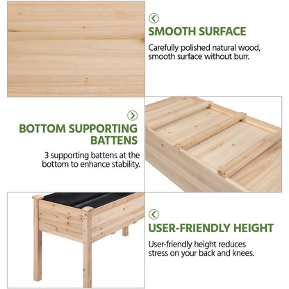 Yaheetech Raised Garden Bed 2Pcs Elevated Wood Planter Box Outdoor, Wood