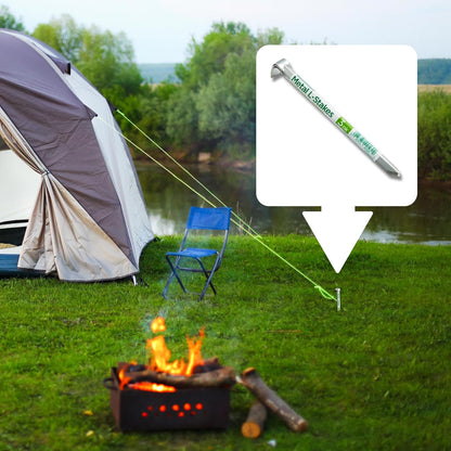 Greenscapes Metal L Stakes – 12-Pack (4 Bundles of 3) Heavy-Duty Garden Anchoring Stakes for