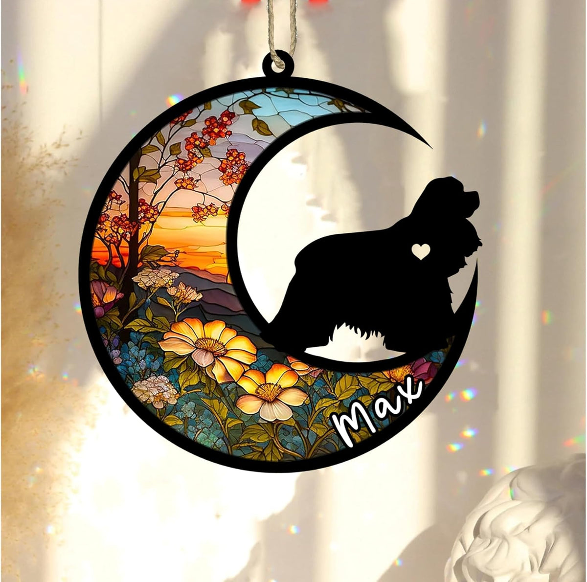Personalized Dog Memorial, Custom Name American Cocker Spaniel Dog Christmas Ornament with Name