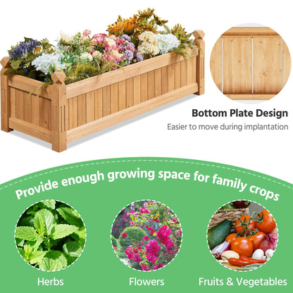 Yaheetech 43.5" Wooden Raised Garden Bed Rectangular Planter Box, 1pcs