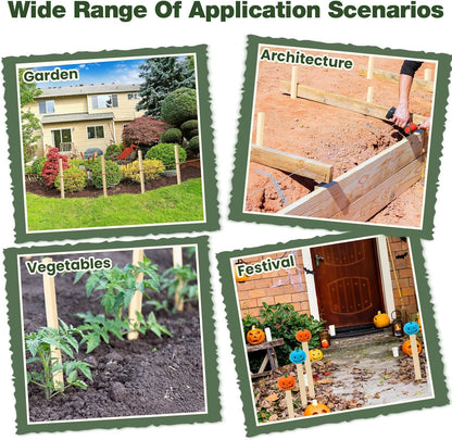 48 Pieces Wooden Garden Stakes 18 x 0.75 Inch Grade and Survey Stakes Wooden Garden and Sign Posts
