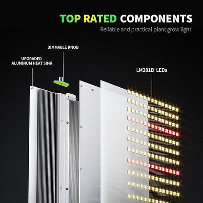 BESTVA 2025 Upgraded BP4000 LED Grow Light with High Yield Diodes & Dimmable Full Spectrum Plant