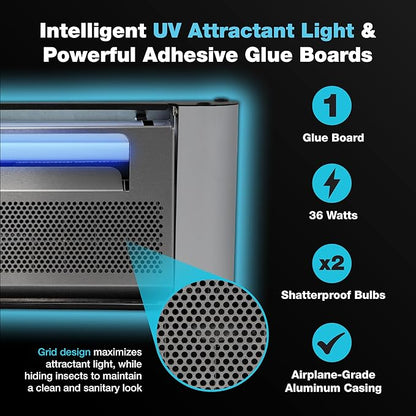 Catchmaster Vector Plasma One Trap, Compact UV Light Fly Traps for Home, Gnat Traps for House