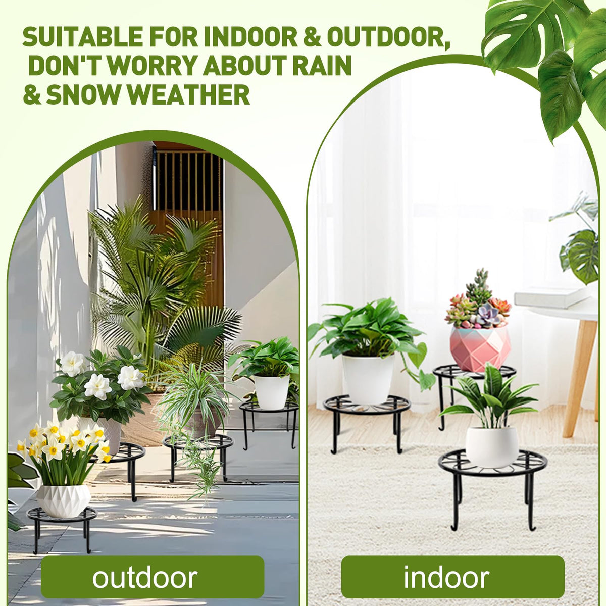 ESRICH 10 Pack Plant Stand, Metal Plant Stands for Outdoor Indoor Plants, Heavy Duty Plant Stands