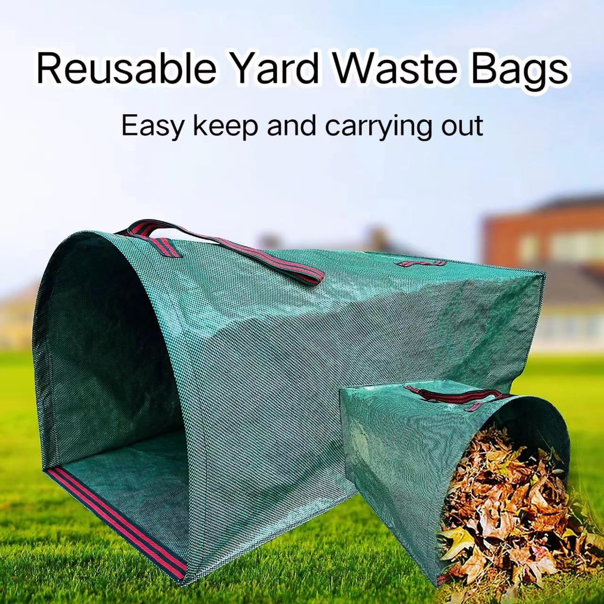 Reusable Lawn & Garden Bags, 3-Pack, Yard Leaf Waste Bags,Large Yard Dustpan-Type Garden Bag for