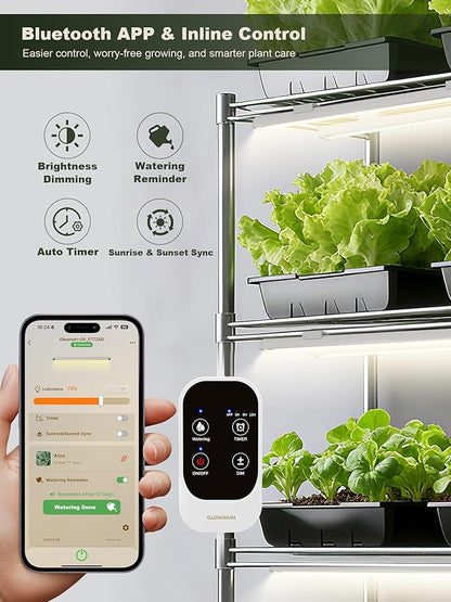 GLOWRIUM Smart Grow Lights for Indoor Plants with APP, 15" Full Spectrum Grow Light Strips, G6