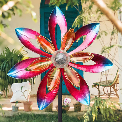 WONDER GARDEN Wind Spinners for Yard and Garden-Solar Wind Spinner - 5.2 FT Wind Sculptures &