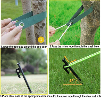 Heavy Duty Tree Stake Kits Steel Tree Stakes and Supports for Young Trees Against Bad Weather
