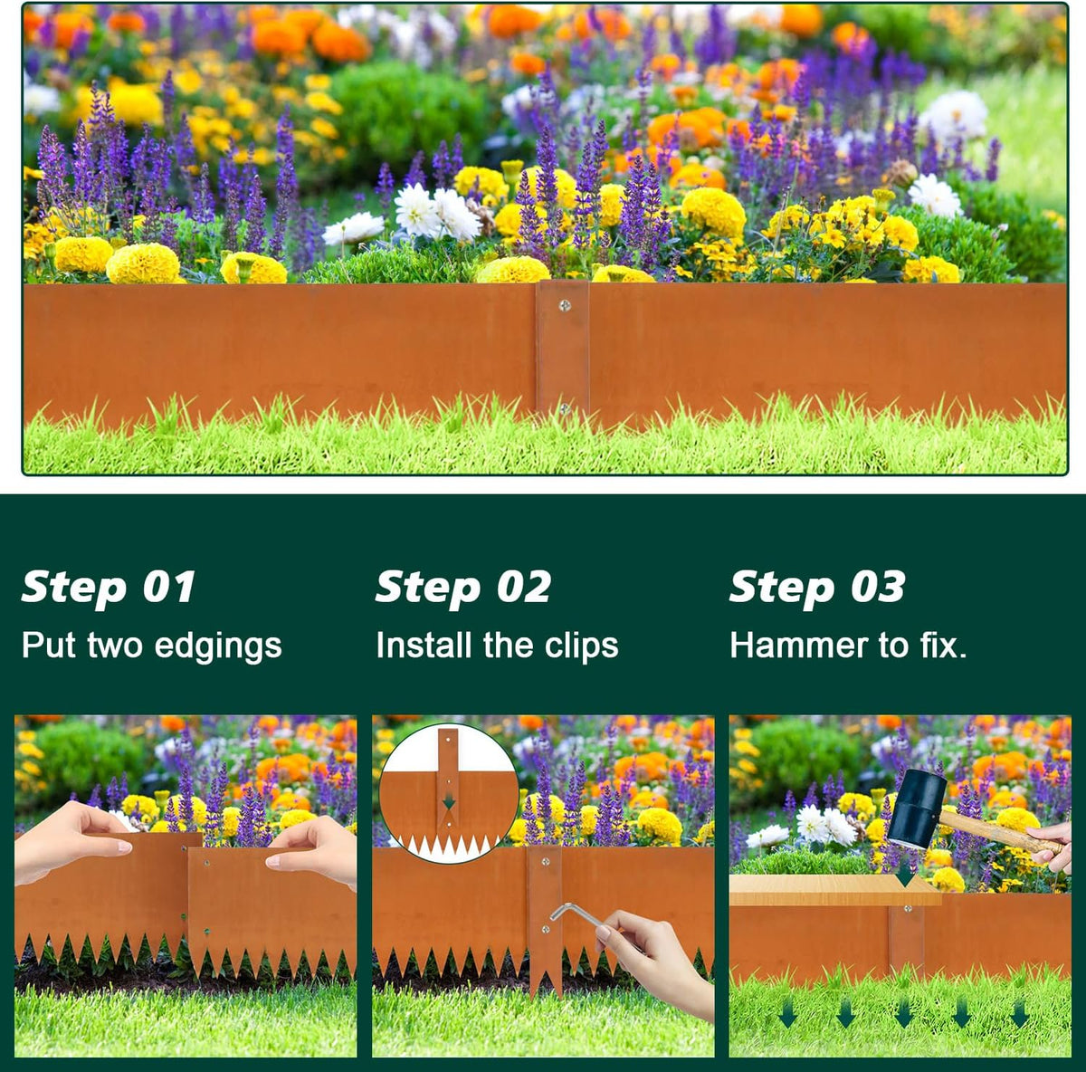 Corten Steel Landscape Edging Metal Edging Landscaping Garden Edging Steel Landscaping 40 Inch