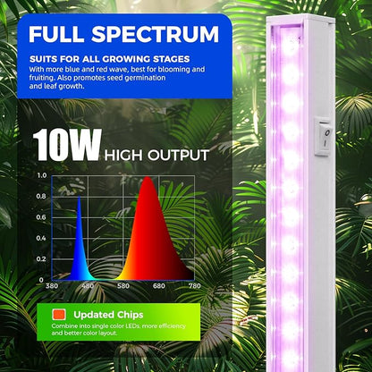 Barrina T5 Grow Lights, Full Spectrum, 2ft 80W (8 x 10W, 500W Equivalent), LED Grow Light Bulbs