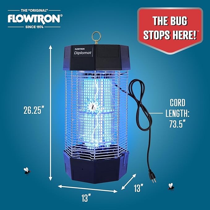 Flowtron Indoor/Outdoor Fly Control, 2000 sq.ft Indoor & 2 Acre Outdoor Insect Control with Dual