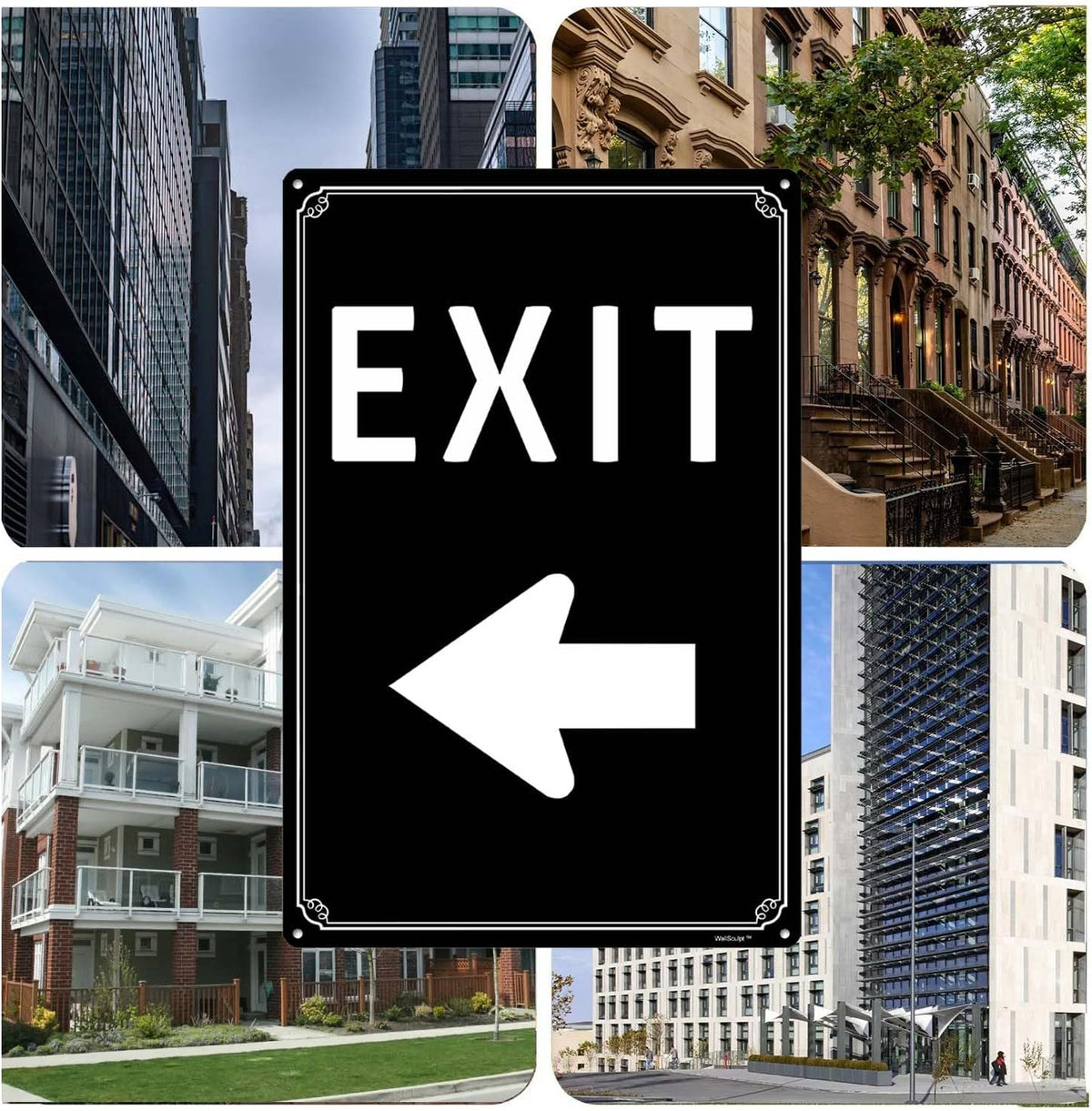 12x16"Exit Sign with Right Arrow - High-Intensity Aluminum Parking Lot Sign, Weatherproof &