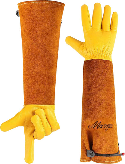 Professional Gardening Gloves for Men&Women, Rose Pruning Gloves Thorn Proof, Adjustable Cuff