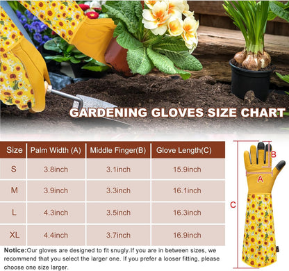 DLY Gardening Gloves for Women, Rose Gloves Gardening Thorn Proof, Long Garden Gloves for Women