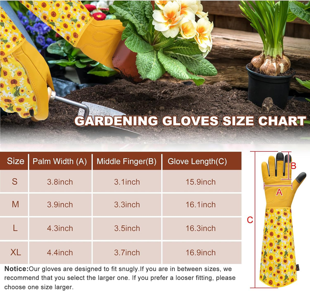 DLY Gardening Gloves for Women, Rose Gloves Gardening Thorn Proof, Long Garden Gloves for Women