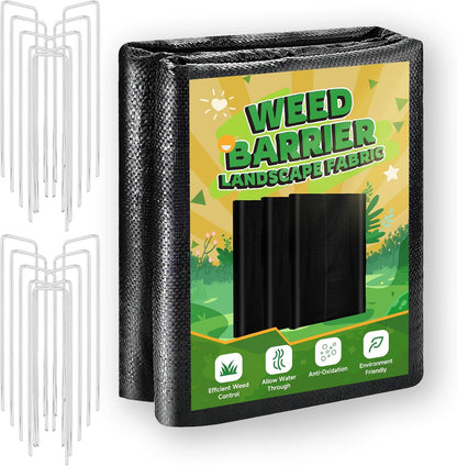 1.3FT x 50FT Weed Barrier Landscape Fabric Heavy Duty, 3.2oz Premium Gardening Weed Control Mat