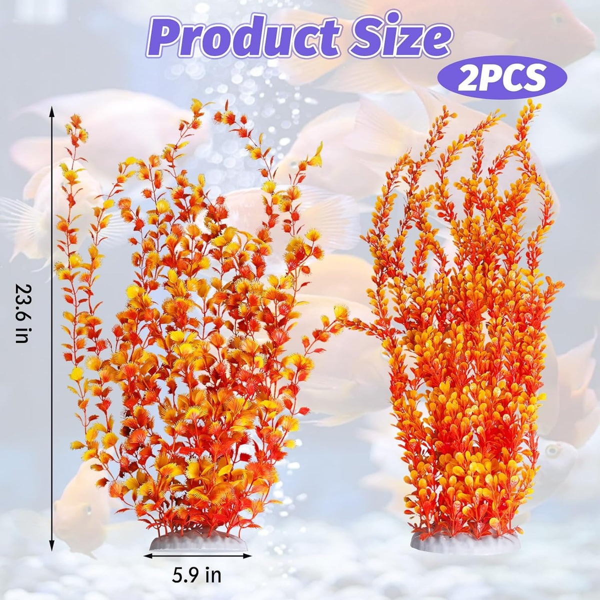 Hamiledyi Aquarium Plastic Plants Aquarium Decor Artificial Fish Tank Plants,Tall Fish Tank